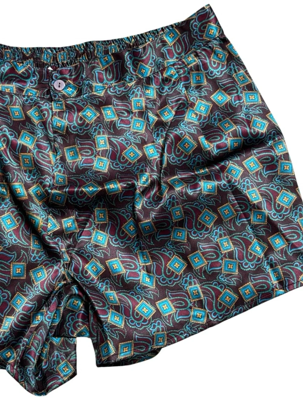 Vintage Mens NOS London Brand Victorias Secret Polyester Satin Silk Boxers XL